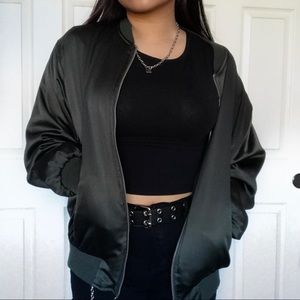 ZARA Outerwear Army Green Bomber Jacket